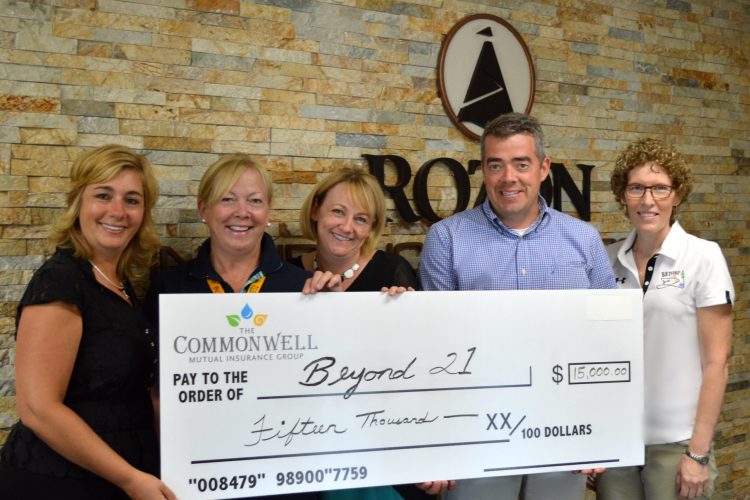 The Commonwell Mutual Insurance recently presented The Hub for Beyond 21 Foundation with a grant for $15000.00 through their C.A.R.E.(Create A Ripple Effect) Program.  Beyond 21 is pleased to partner with The Commonwell as we work to raise awareness of safety issues for developmentally disabled young adults transitioning from school to adulthood in our community.  For more information on Beyond 21 and our program please see www.beyond21.org or call 613.933.5505 ext 4105