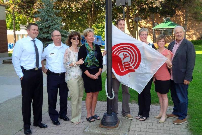 United Way flag at City Hall