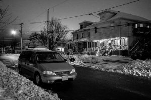 No parking winter night cornwall seeker