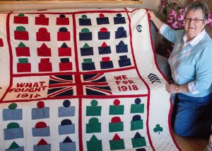 Denise Besner with WWI Heritage Quilt