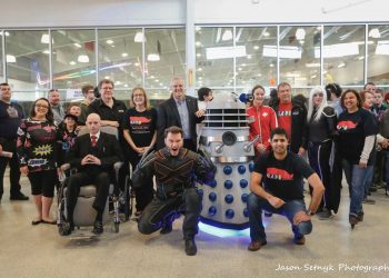Superhero wearing CAPE spotted at Benson Centre