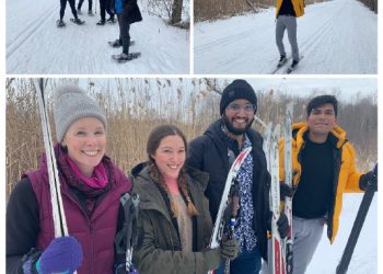 International students enjoy snowshoeing, cross-country skiing  for the first time ever at Summerstown Trails