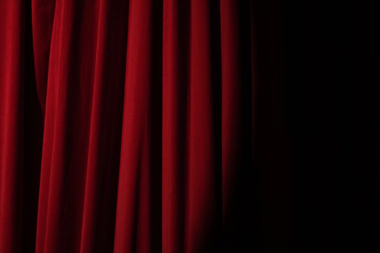 spotlight on a red curtain