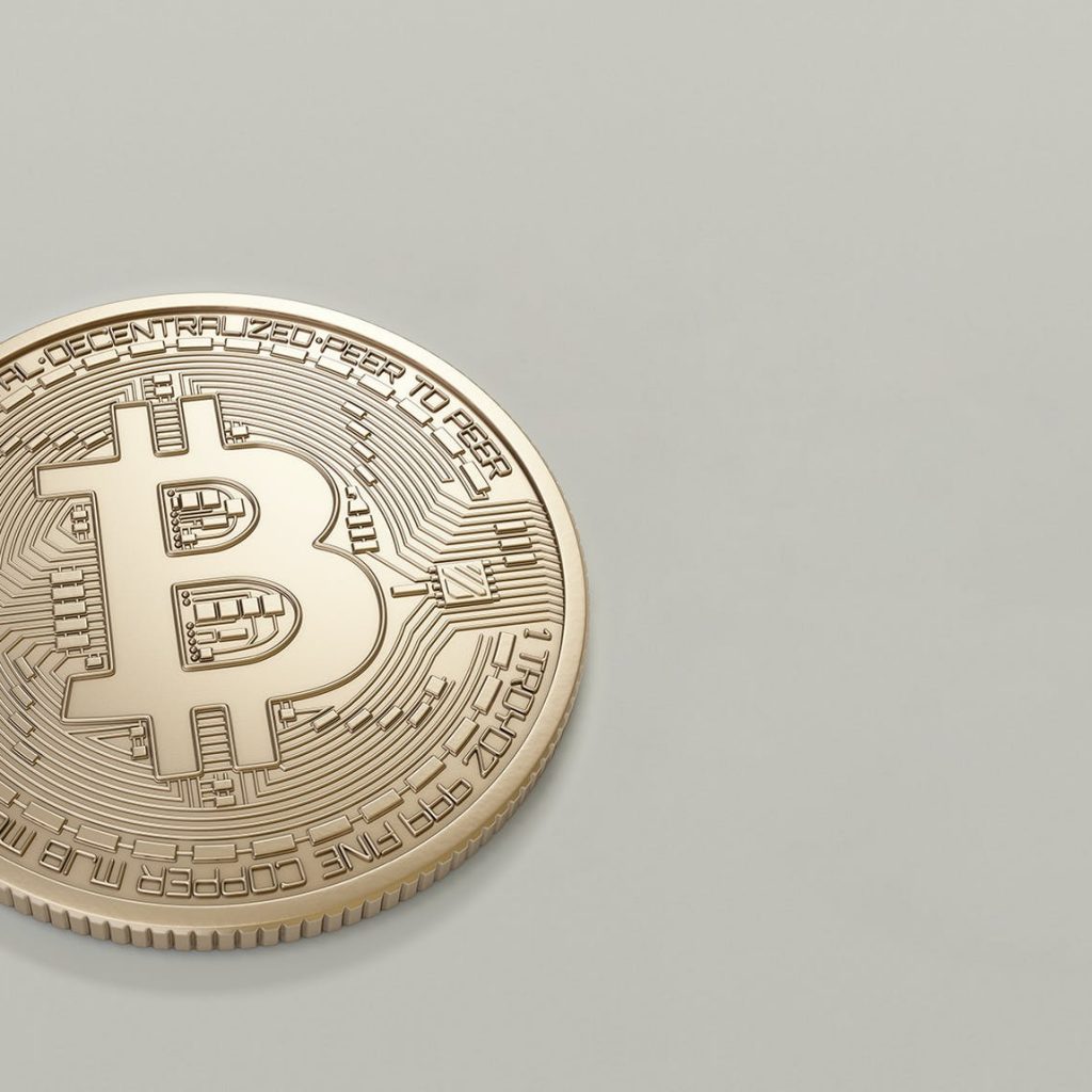 round gold colored bitcoin
