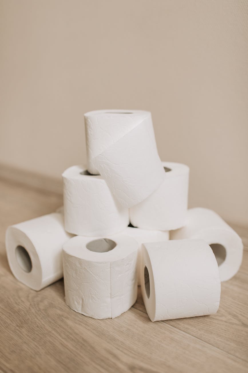 stack of toilet paper rolls