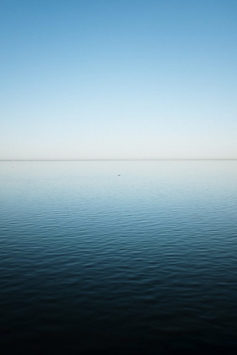 calm sea under blue sky