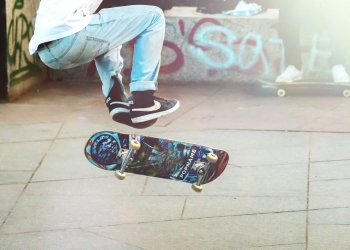 person performing skateboard tricks