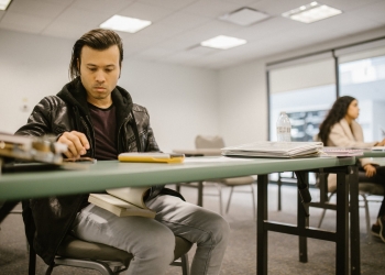 student cheating during an exam