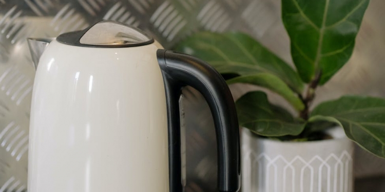 white and black electric kettle