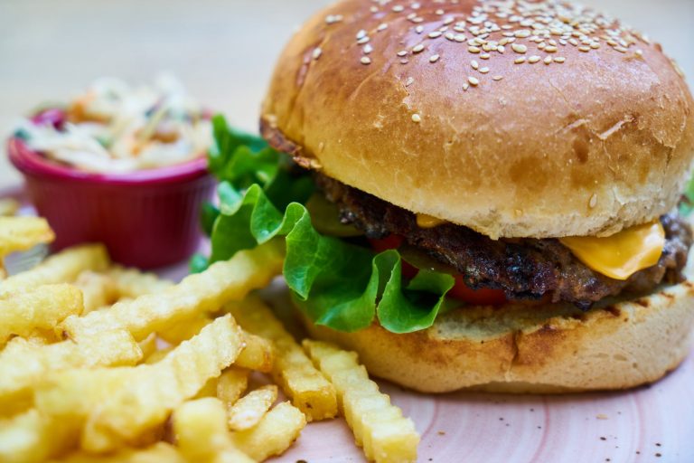 burger and fries