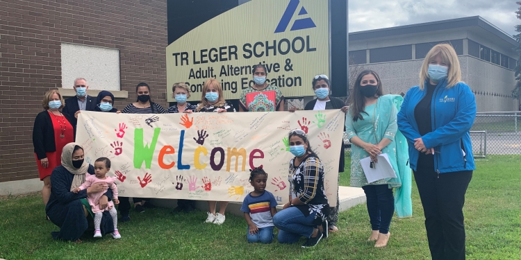 Staff, students and children from TR Leger Immigrant Services (TRLIS) celebrated Welcoming Week for New Canadians today at the TR Leger School of Adult, Alternative and Continuing Education, Cornwall Campus. Submitted Photo