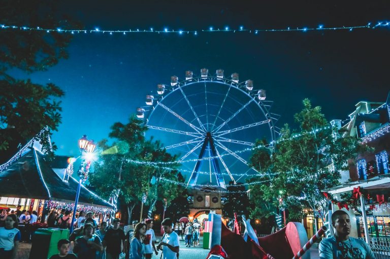 black and white ferris wheel
