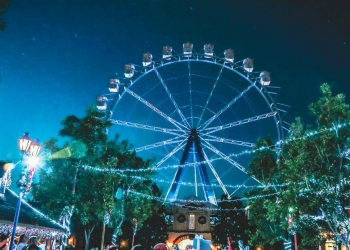 black and white ferris wheel