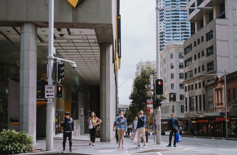 people walking on pedestrian lane