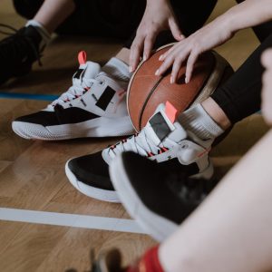 a player holding a basketball