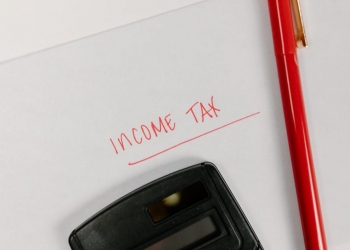 black calculator on the table