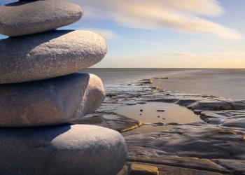 background balance beach boulder