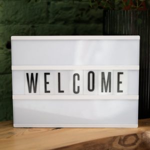 a welcome sign