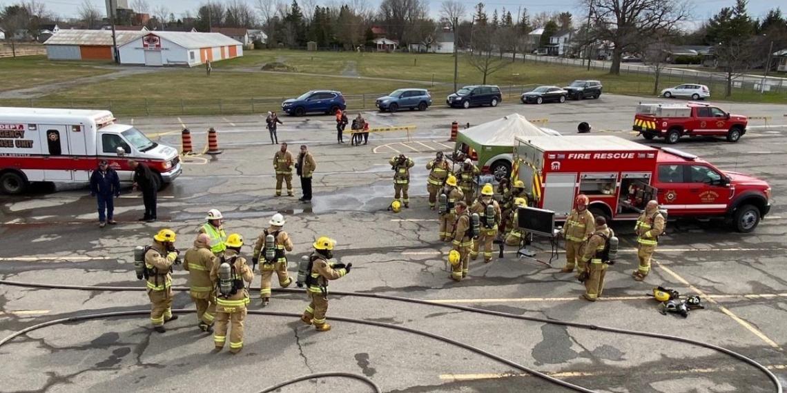 North Dundas Firefighters from all stations were on site at the Chesterville Arena on Saturday, April 23, to participate in live fire training exercises.