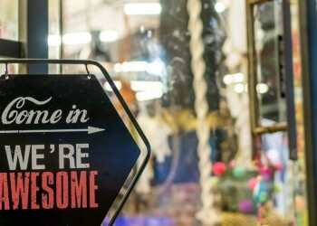 come in we re awesome sign