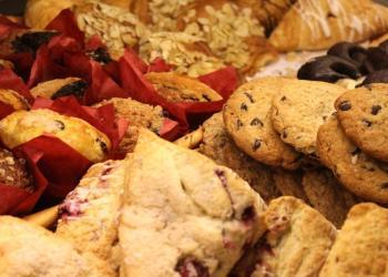 selective photo of cookies on container