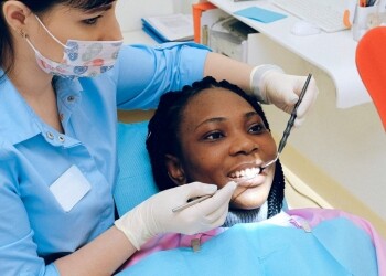 woman having dental check up