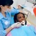 woman having dental check up