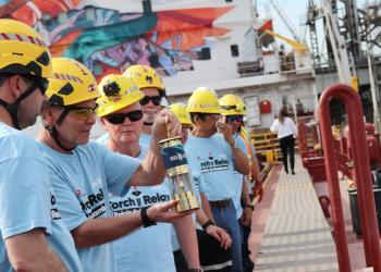 CSL Makes History by Carrying the Canada Games Torch on Board CSL St-Laurent