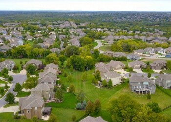 aerial photography of gray houses