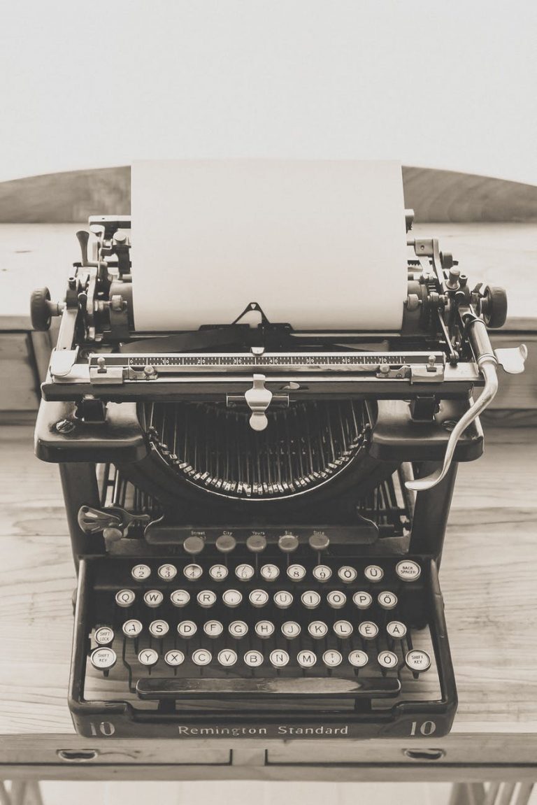 black vintage typewriter