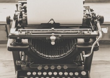 black vintage typewriter