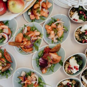 tasty fresh salads served in bowls
