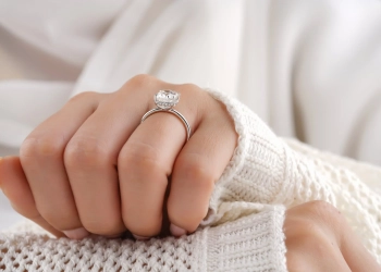 a person wearing an engagement ring