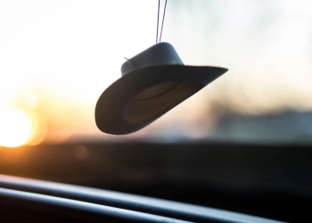 white fedora hat hanged during golden hour