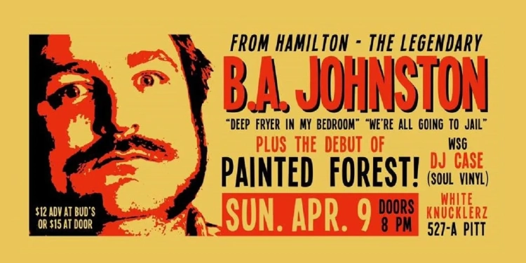 B.A. Johnson playing April 9th in Cornwall