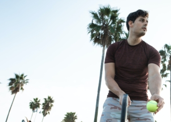 a man playing tennis