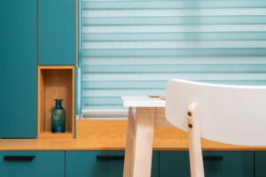 chair against table in modern kitchen at home