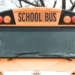 macro photography of school bus