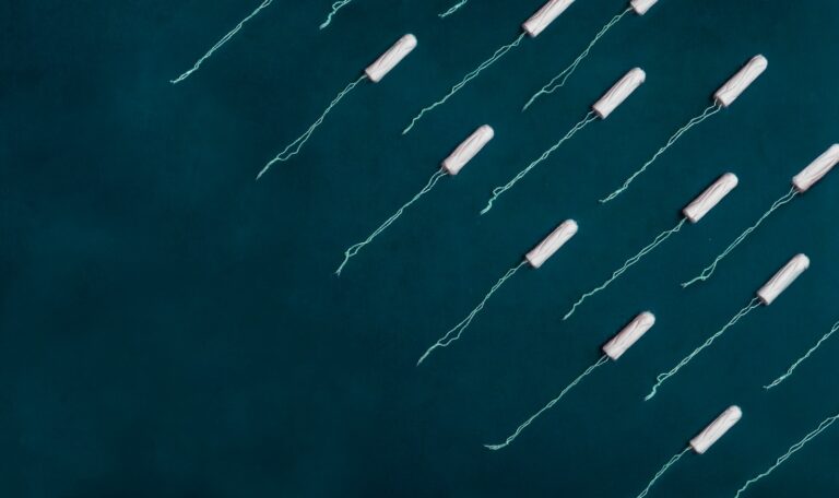 white strings on blue surface