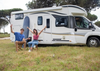 Couple Sitting Outside the Rv