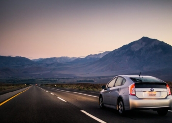 vehicle driving through empty road