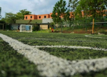 green and white soccer field