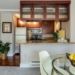 white and beige marble-top table