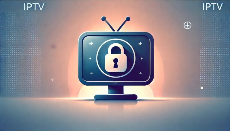 aminimalisticdigitalillustrationofatvscreenwithapadlockicononitsymbolizingdataprotectionwhileusingiptvservices