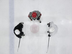 Top View of Men Playing Ice Hockey