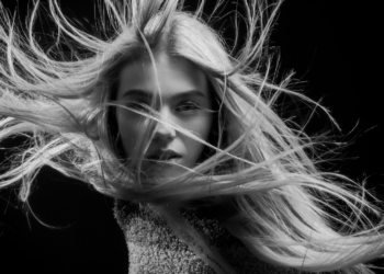 grayscale photography of woman