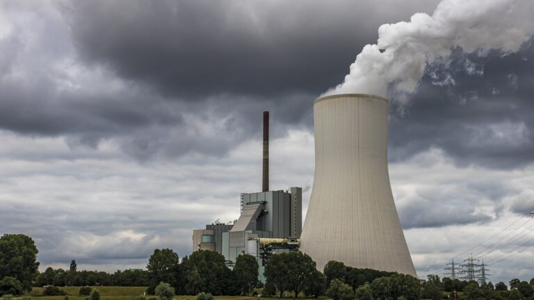 power plant, cooling tower, coal-fired power station