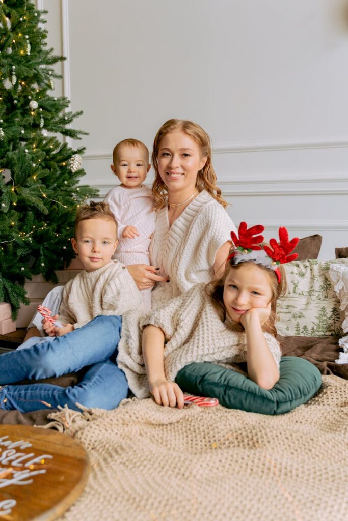 A Family Smiling at the Camera