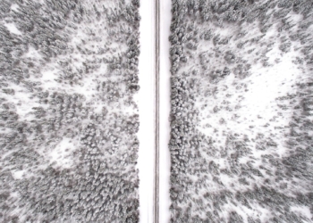 aerial photography of snow-covered land