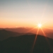silhoutte of mountains during sunset